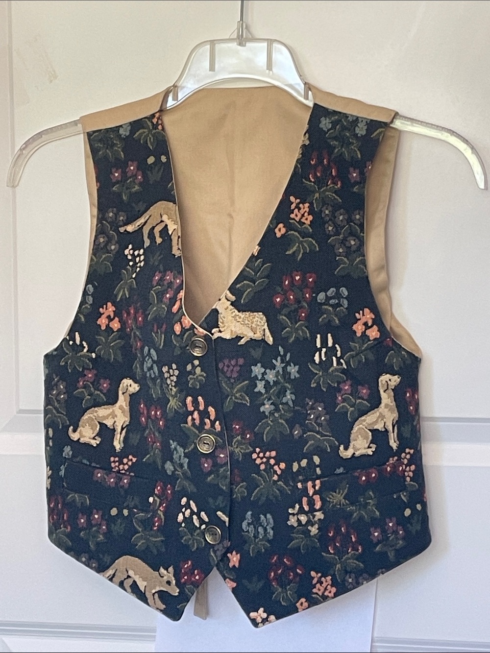 Handmade Dog Themed Vest Lined Small